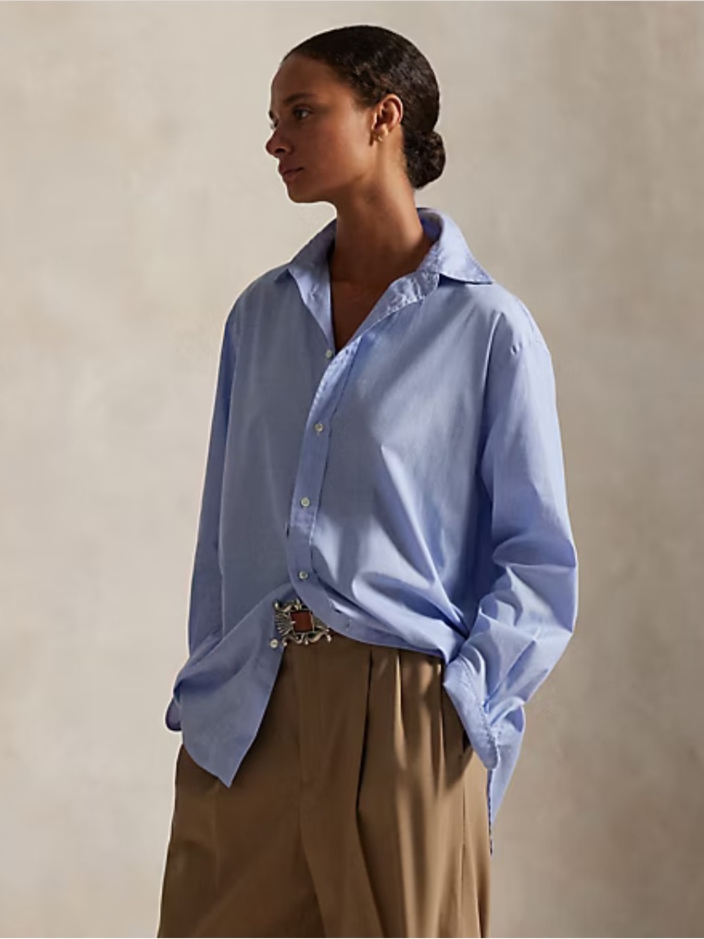 Ralph Lauren Light Blue Relaxed Cotton Button-Down Shirt